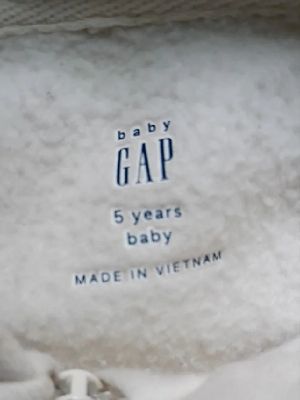 GAP Cream Zip Hoodie with Shimmer Logo